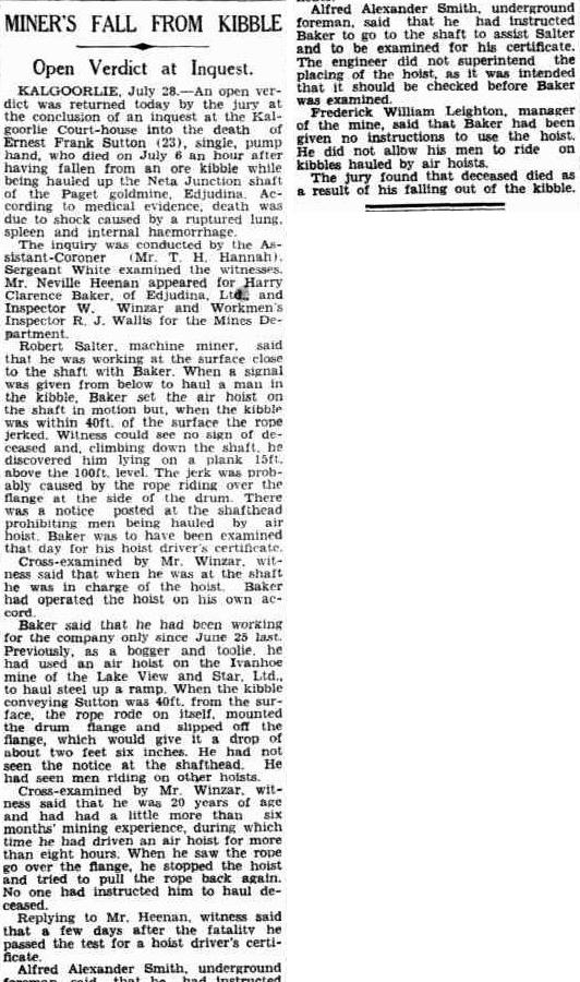 Ernest Frank SUTTON Western Australian Virtual Miners Memorial ernest-frank-sutton-western-australian-virtual-miners-memorial