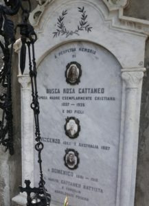 This memorial is on a family headstone in Mazzo Italy.