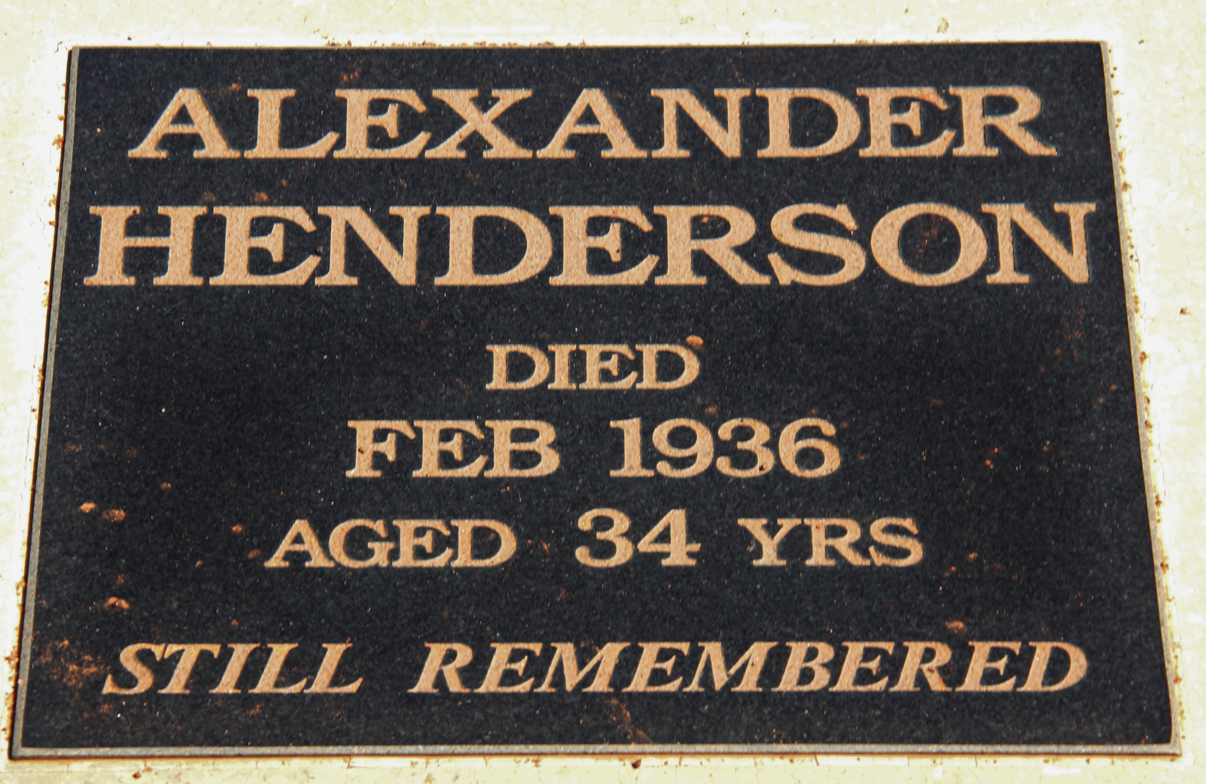 Coolgardie Cemetery - Alexander Henderson